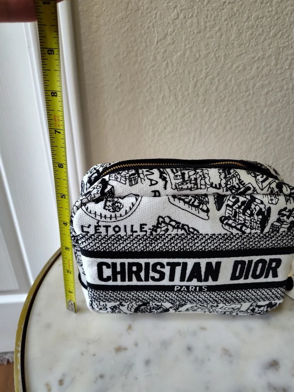 CHRISTIAN DIOR Paris Toile de Jouy Cosmetic Vanity Pouch Italy Dust Bag GWP NWT